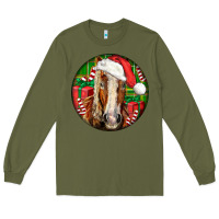 Army Green Belgian Horse  Christmas Long Sleeve Tee - LillyAllenDesigns