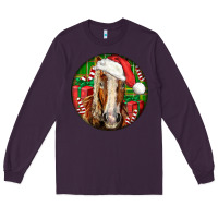 Plum Belgian Horse  Christmas Long Sleeve Tee - LillyAllenDesigns