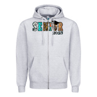 Heather Grey Western senior 2023 Zipper Hoodie - RanaPortraitStore
