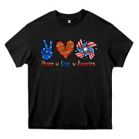 Black Peace Love America Heavy Core Tee - Jasminsmagicworld