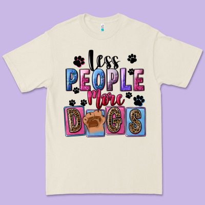 Less People More Dogs Premium Tee Designed By Fadigitalartstudio