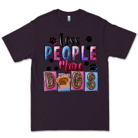 Plum less people more dogs Premium Tee - FaDigitalArtStudio
