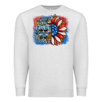 Oatmeal Heather patriotic sunflower land of the free Premium Sweatshirt - Jasminsmagicworld