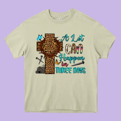 Easter Day A Lot Can Happen In Three Days Heavy Core Tee Designed By Oliviacreatesart