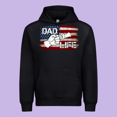 Dad Life With American Flag Urban Hoodie Designed By Jasminsmagicworld