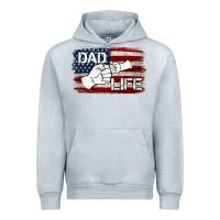 Heather Grey Dad Life with American Flag Urban Hoodie - Jasminsmagicworld