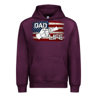 Mauve Wine Dad Life with American Flag Urban Hoodie - Jasminsmagicworld