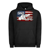 Pigment Black Dad Life with American Flag Urban Hoodie - Jasminsmagicworld