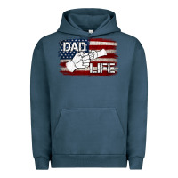 Pigment Midnight Navy Dad Life with American Flag Urban Hoodie - Jasminsmagicworld