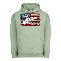 Pigment Oil Green Dad Life with American Flag Urban Hoodie - Jasminsmagicworld