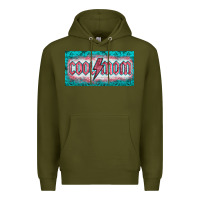 Army Green western coll mom    license  plaid  templata Premium Hoodie - BarkalooDesign