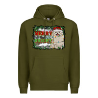 Army Green merry and bright pomeranian Premium Hoodie - RanaPortraitStore