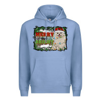 Colony Blue merry and bright pomeranian Premium Hoodie - RanaPortraitStore