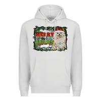 Dove Grey merry and bright pomeranian Premium Hoodie - RanaPortraitStore