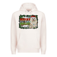 Pale Pink merry and bright pomeranian Premium Hoodie - RanaPortraitStore