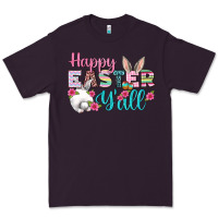 Plum Happy Easter Y'all Premium Tee - BundleAndBundleShop