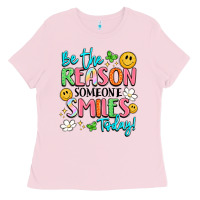 Bubblegum Pink be the reason someone smiles today Ladies Tee - LillyAllenDesigns