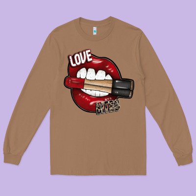 Love Bites Long Sleeve Tee Designed By Sublimationcraftshop