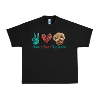 Black Peace Love Toy Poodle Urban Heavy Tee - Jasminsmagicworld
