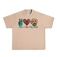 Burro Peace Love Toy Poodle Urban Heavy Tee - Jasminsmagicworld