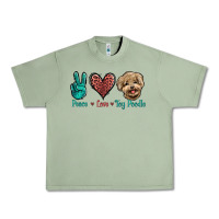 Oil Green Peace Love Toy Poodle Urban Heavy Tee - Jasminsmagicworld