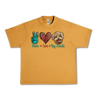 Peanut Butter Peace Love Toy Poodle Urban Heavy Tee - Jasminsmagicworld