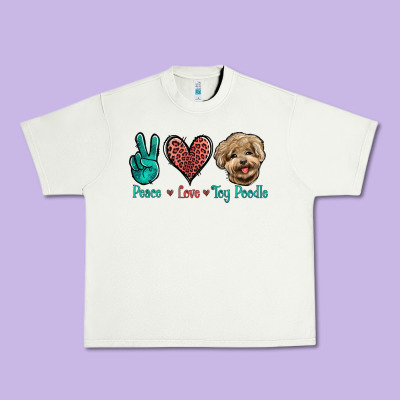 Peace Love Toy Poodle Urban Heavy Tee Designed By Jasminsmagicworld
