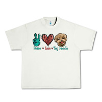 Pistachio Peace Love Toy Poodle Urban Heavy Tee - Jasminsmagicworld