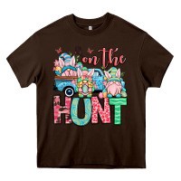 Chocolate Brown Easter gnomes on the hunt Heavy Core Tee - OliviaCreatesArt