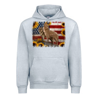 Heather Grey American Wolves with Sunflower Background Png Urban Hoodie - Jasminsmagicworld
