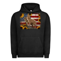 Pigment Black American Wolves with Sunflower Background Png Urban Hoodie - Jasminsmagicworld