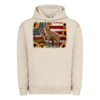 Pigment French Oak American Wolves with Sunflower Background Png Urban Hoodie - Jasminsmagicworld