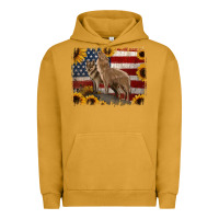 Pigment Peanut Butter American Wolves with Sunflower Background Png Urban Hoodie - Jasminsmagicworld