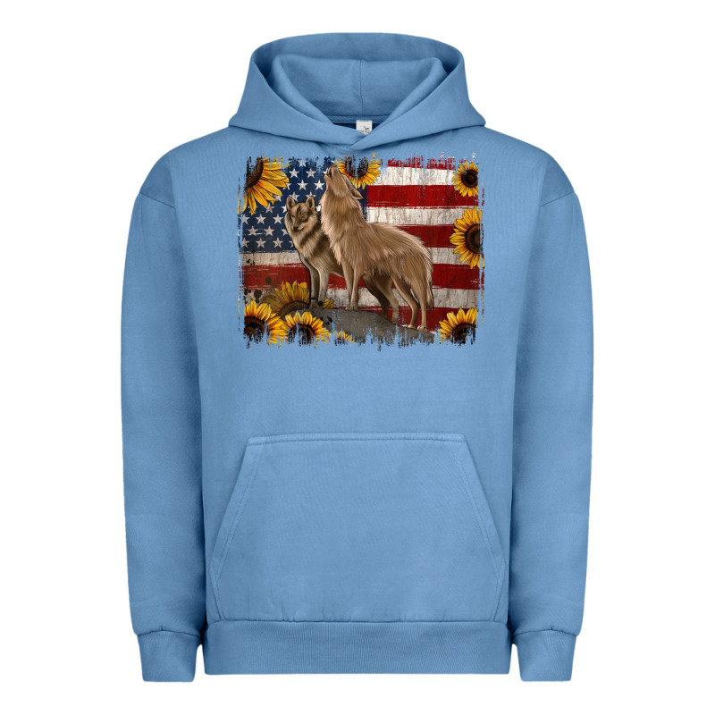American Wolves With Sunflower Background Png Urban Hoodie by Jasminsmagicworld | Teevron