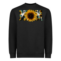 Black Sunflower Cowhide Mom Heavyweight Sweatshirt - Jasminsmagicworld
