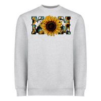 Heather Grey Sunflower Cowhide Mom Heavyweight Sweatshirt - Jasminsmagicworld