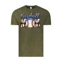Vintage Olive Baseball Mom Vintage Tee - CowhideDigitalArt