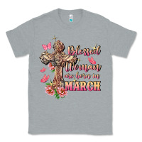 Heather Grey Blessed women are born in March Classic Tee - FaDigitalArtStudio