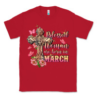 Red Blessed women are born in March Classic Tee - FaDigitalArtStudio
