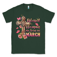 Sports Green Blessed women are born in March Classic Tee - FaDigitalArtStudio