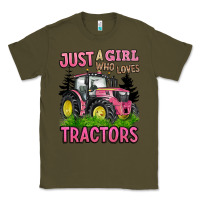 Army Green just a girl who loves tractors Classic Tee - BarkalooDesign