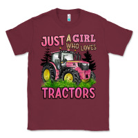 Burgundy just a girl who loves tractors Classic Tee - BarkalooDesign