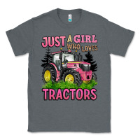 Charcoal Heather just a girl who loves tractors Classic Tee - BarkalooDesign