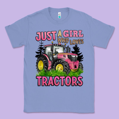 Just A Girl Who Loves Tractors Classic Tee Designed By Barkaloodesign