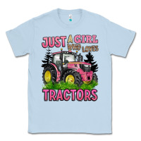 Dusty Blue just a girl who loves tractors Classic Tee - BarkalooDesign