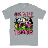 Heather Grey just a girl who loves tractors Classic Tee - BarkalooDesign