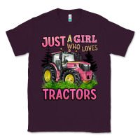 Plum just a girl who loves tractors Classic Tee - BarkalooDesign