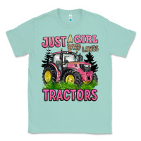 Seafoam just a girl who loves tractors Classic Tee - BarkalooDesign