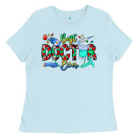Baby Blue Best Doctor Ever Ladies Tee - CowhideDigitalArt