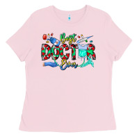 Bubblegum Pink Best Doctor Ever Ladies Tee - CowhideDigitalArt